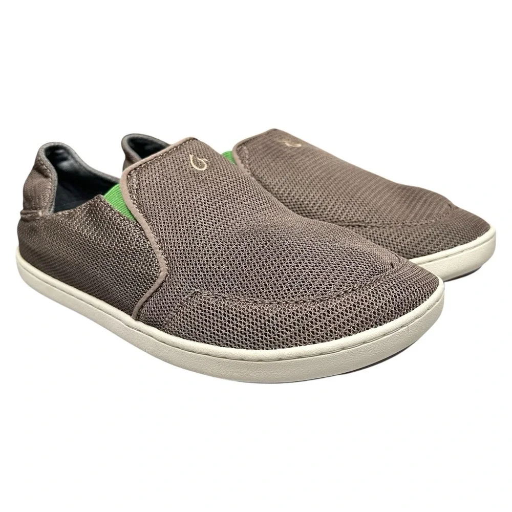 Olukai Nohea Mesh 10188-13AP Mustang Lime Peel SlipOn Shoes Loafer Men's 7/EU 40